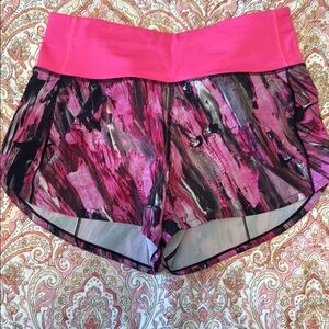 Lululemon Athletica Pink and Black Athletic Shorts